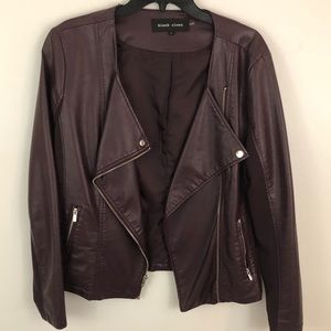Burgundy faux leather jacket in great condition